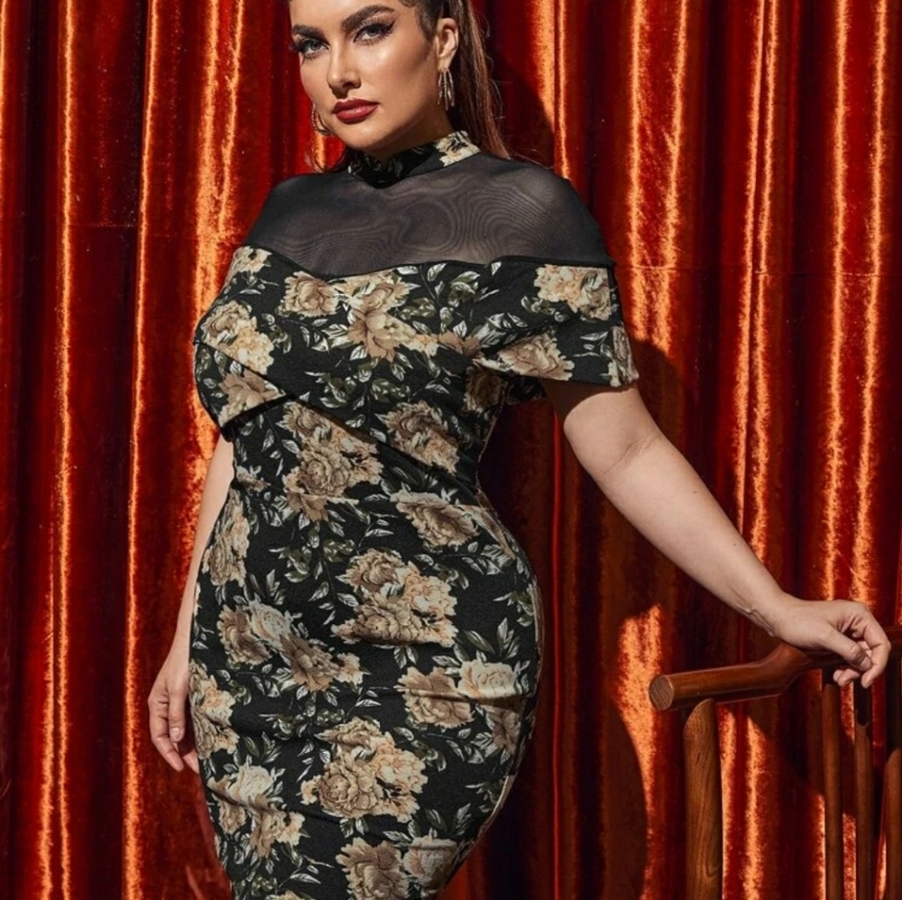 Plus flower dress